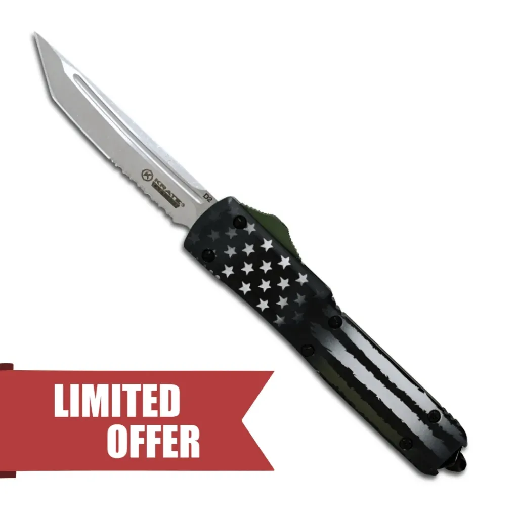 OTF Knife (Green Line Edition) (Serrated Tanto)